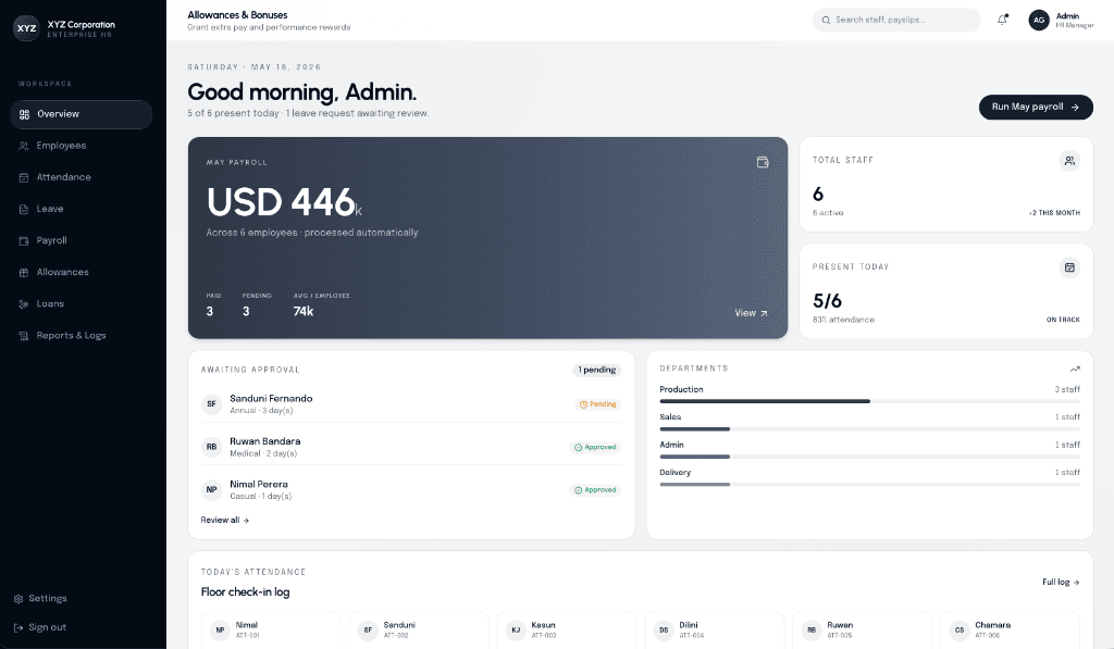 XYZ Enterprise HR SaaS Platform